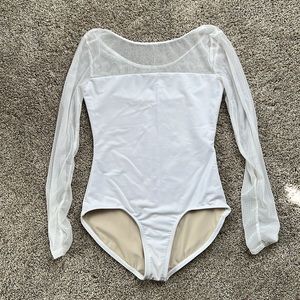 White mesh leotard size M